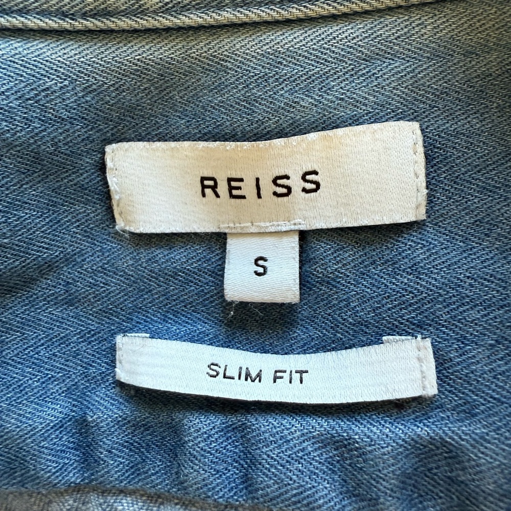 Reiss Denim Blue Slim Fit Shirt
